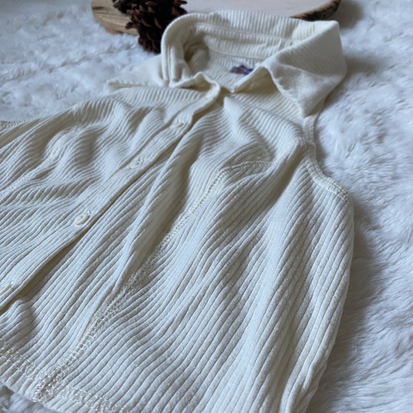 Urban Outfitters | Cream High Neck Button Down Tank - Picture 3 of 4